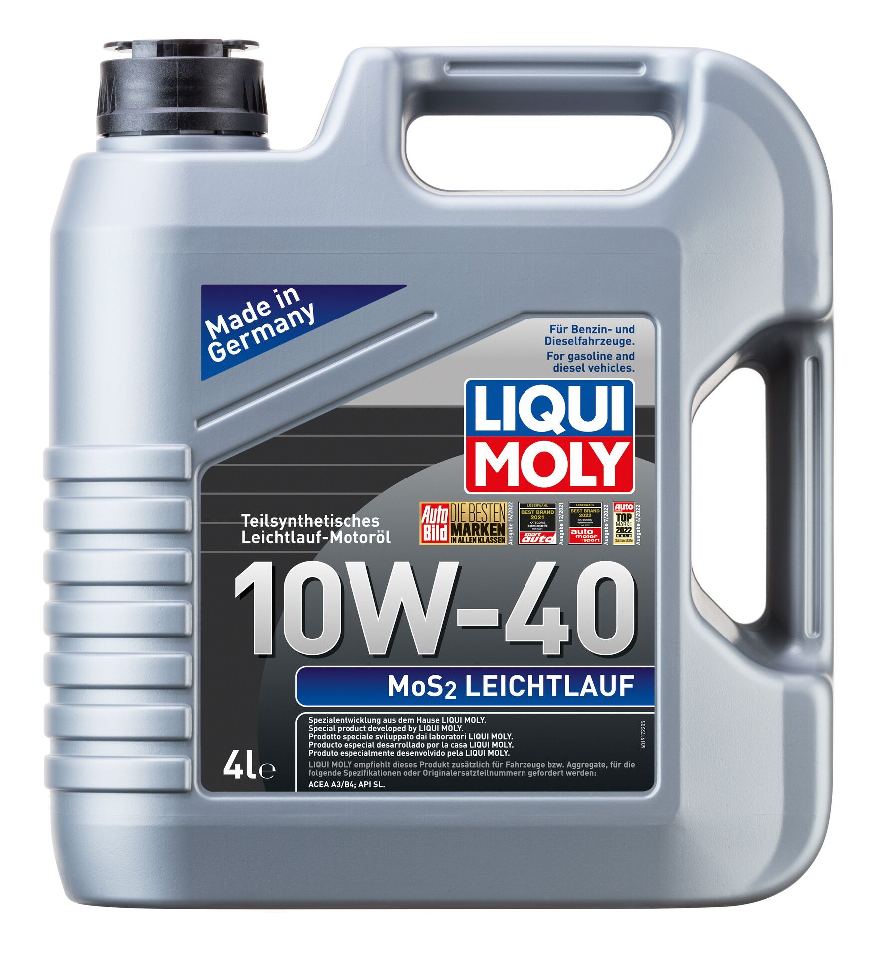Масло моторное Liqui Moly MOS2 LEICHTLAUF 10W-40, 4л (1917)
