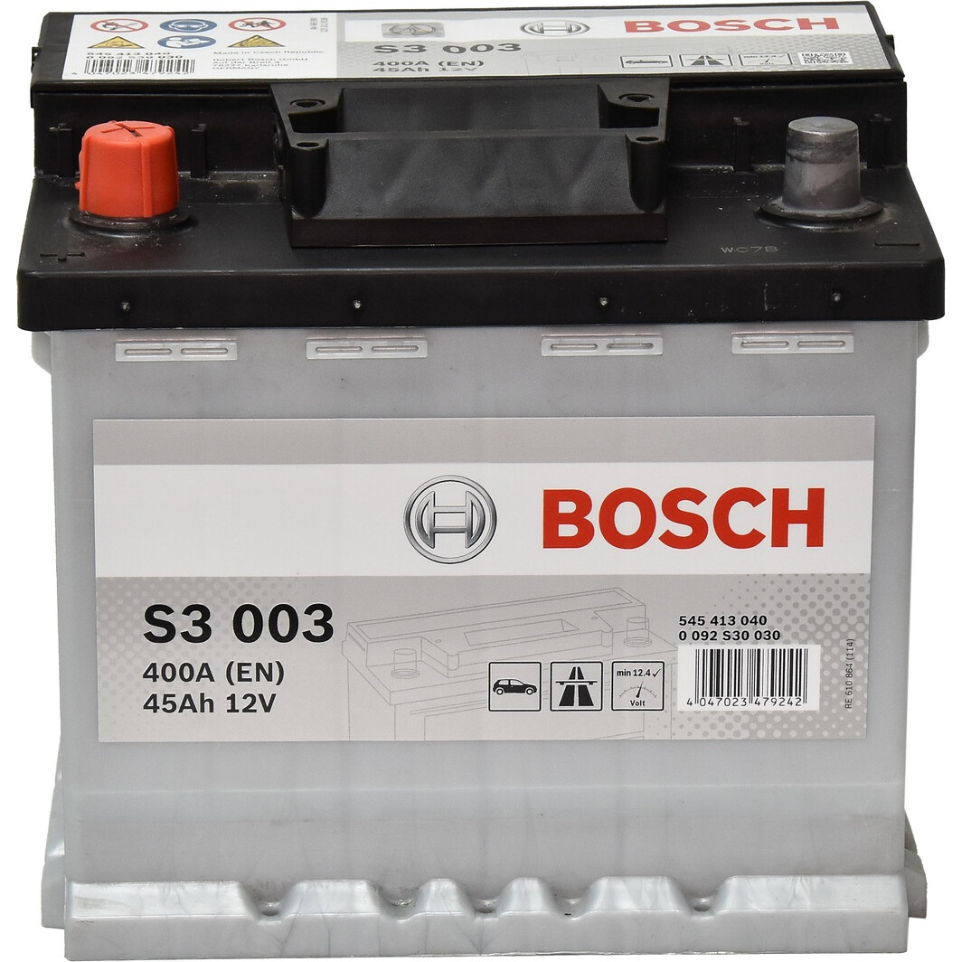 Аккумулятор Bosch 12В 45Ач 400А(EN) L+ (0092S30030)