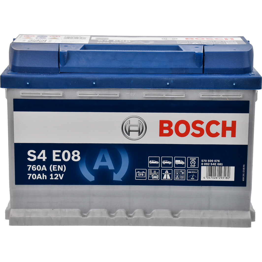 Аккумулятор Bosch EFB (Start&Stop) 12В 70Ач 760А(EN) R+ (0092S4E081)