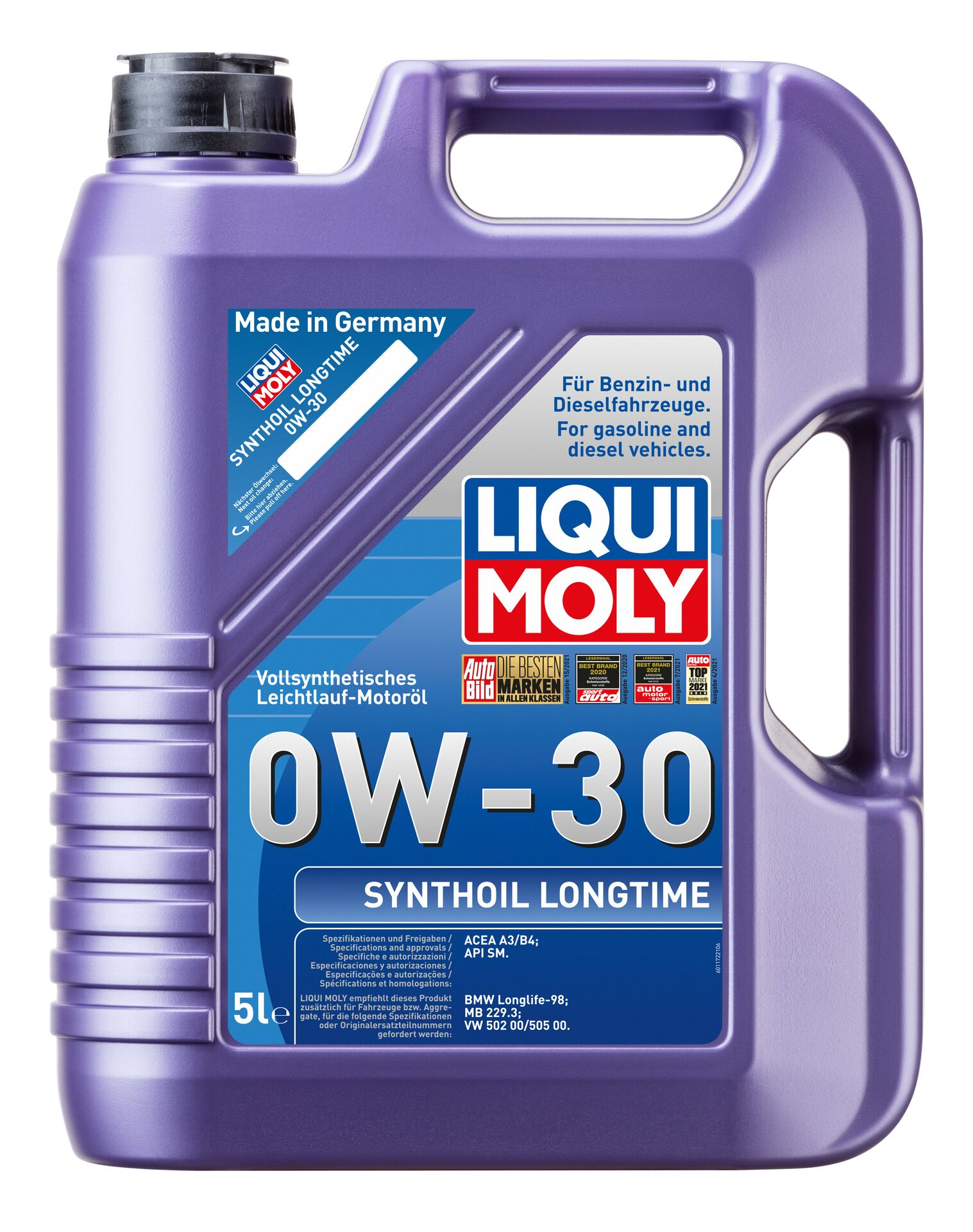 Масло моторное Liqui Moly Synthoil Longtime 0W-30, 5л (8977)