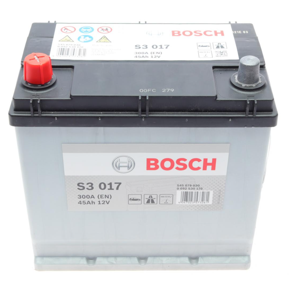 Акумулятор Bosch 12V-45Ah 300А(EN) L+ (0092S30170)